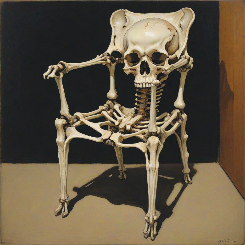 Surrealist Chair Sculpture in Neo-Primitivist Style