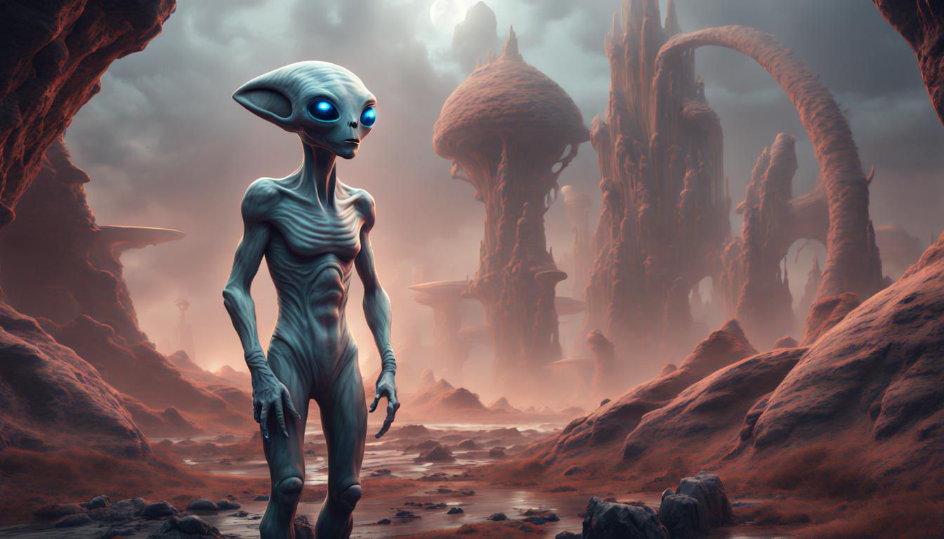 Alien on a Strange World: Detailed Matte Painting