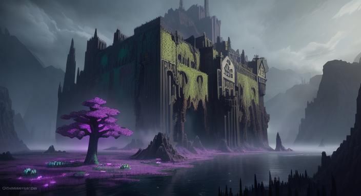 Minecraft RTX Enderman Detailed Matte Painting