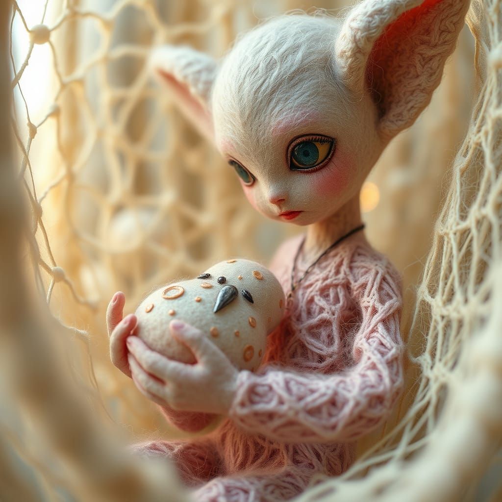 Ancient Elven Mother and Child in Surreal Landscape