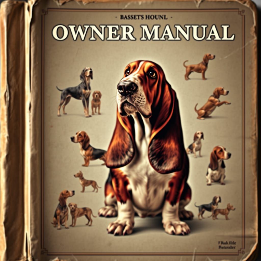 Vintage Basset Hound Owner's Manual Book Cover