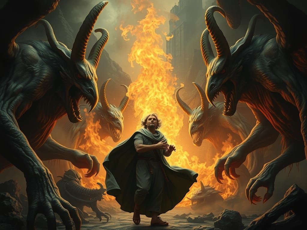 Infernal Descent: A Journey Through a Hellish Landscape