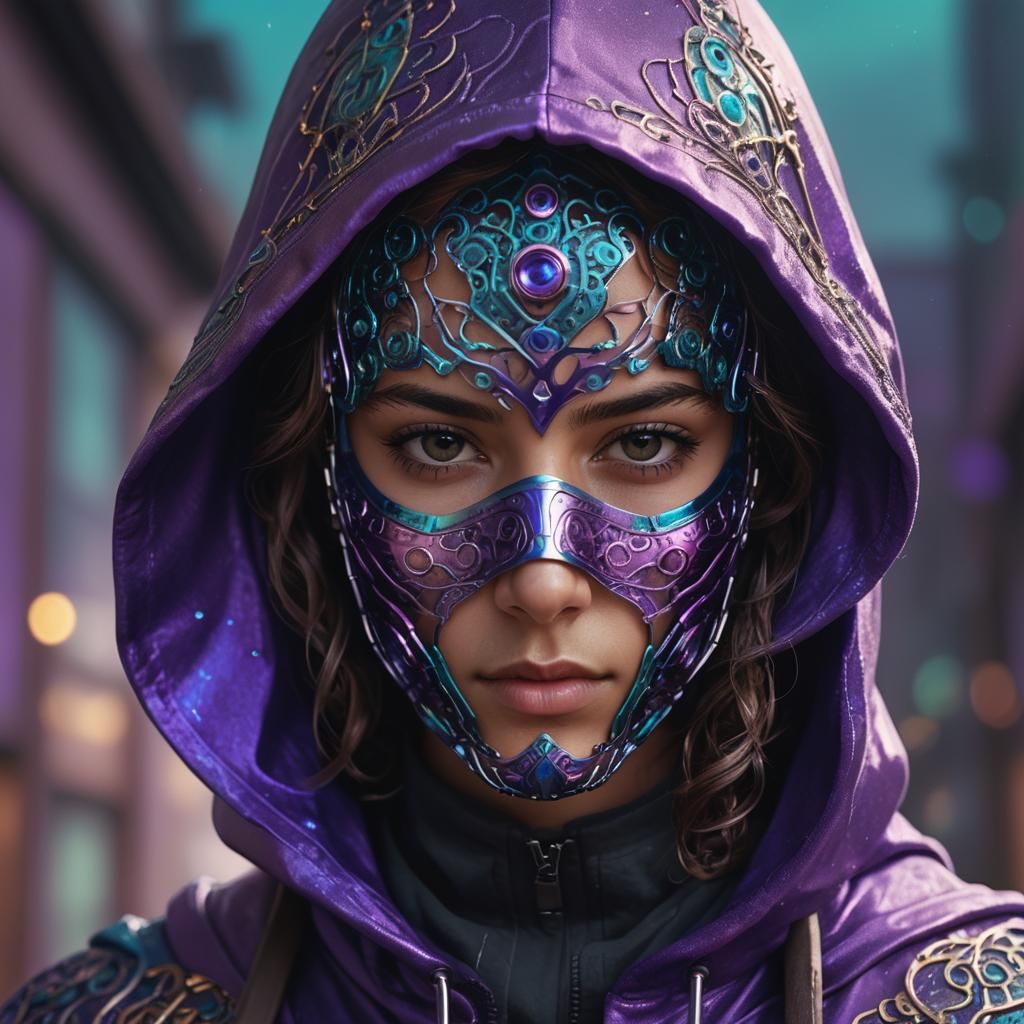 Cyberpunk Portrait of Australian Student in Digital Art