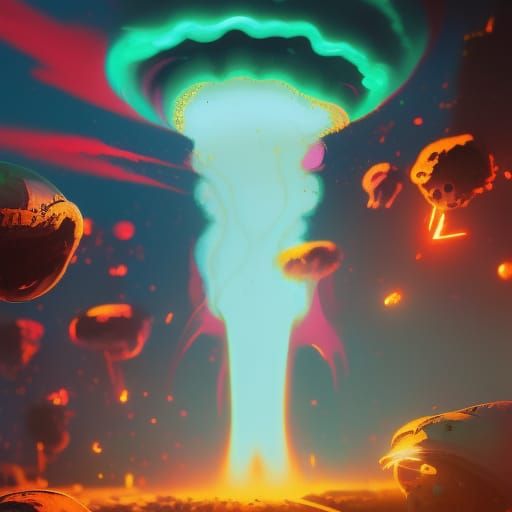 Neon Atomic Explosion in Unreal Engine 5