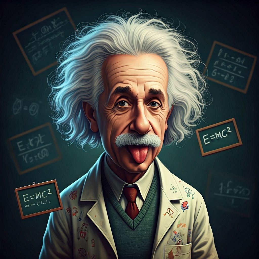 A caricature of Albert Einstein