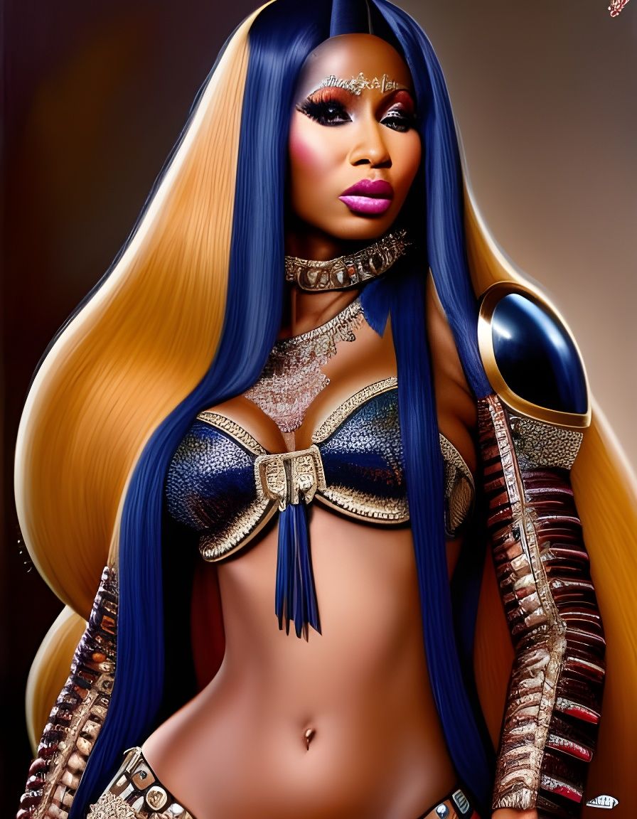 Nicki Minaj, blue armour