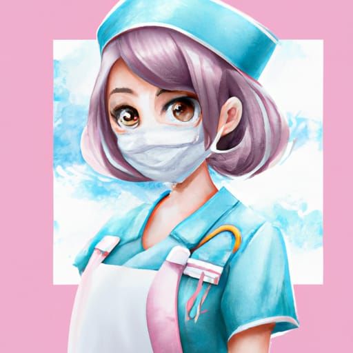 Anime Surgical Nurse Illustration in Studio Ghibli Style