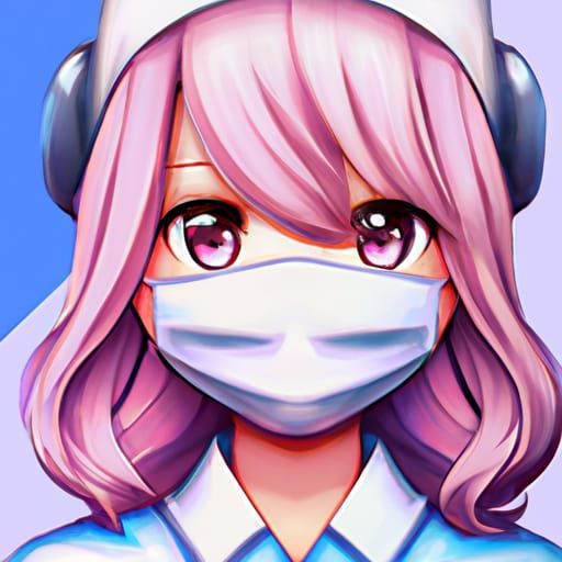 Cute Surgical Nurse in Anime Key Visual Style