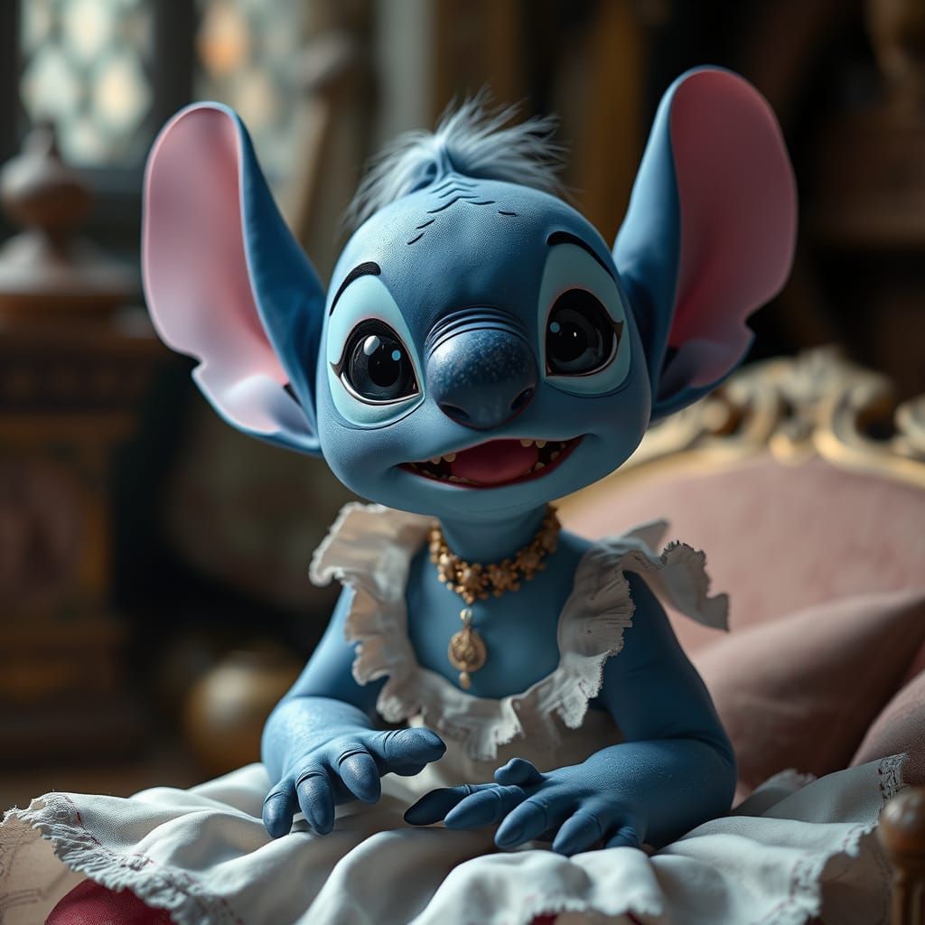Charming Alien Child in Whimsical Gothic Disney Fantasy