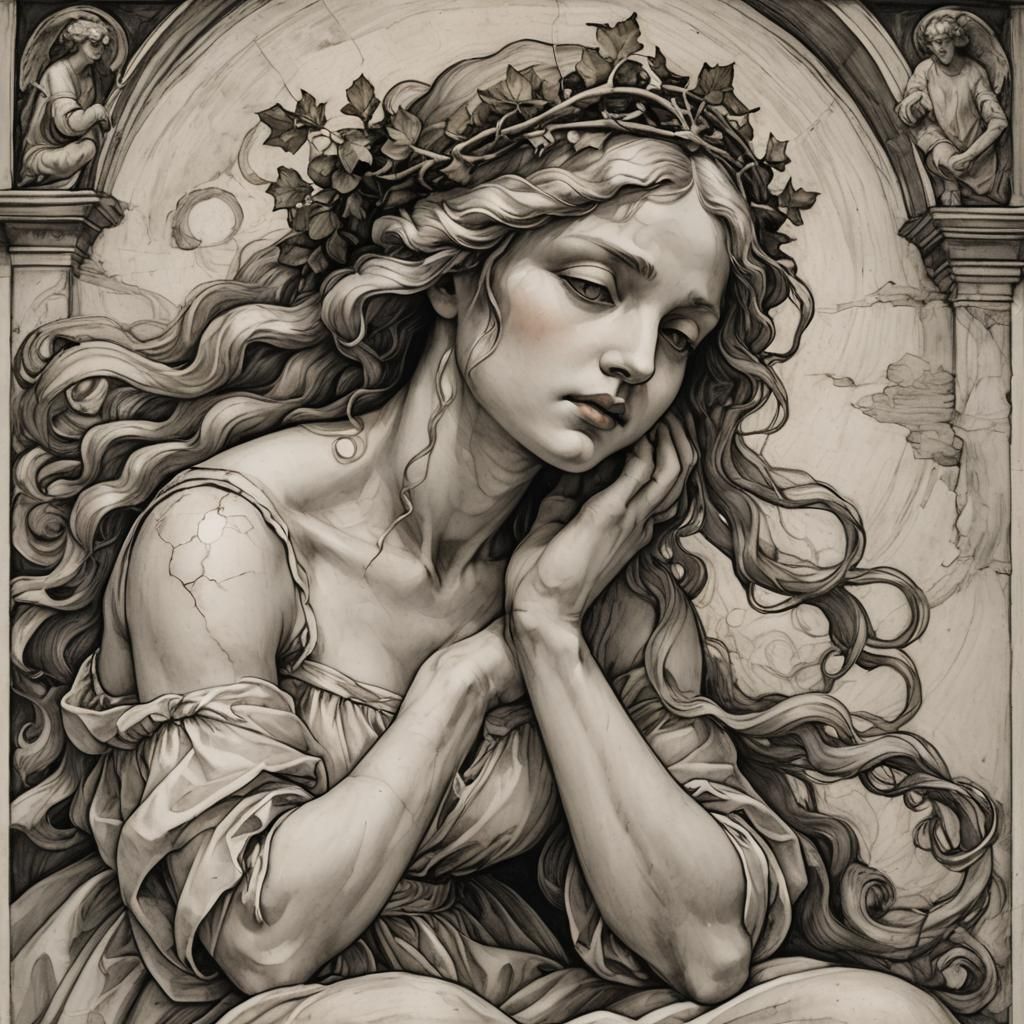 Rooftop Bathing Scene in Michelangelo Style