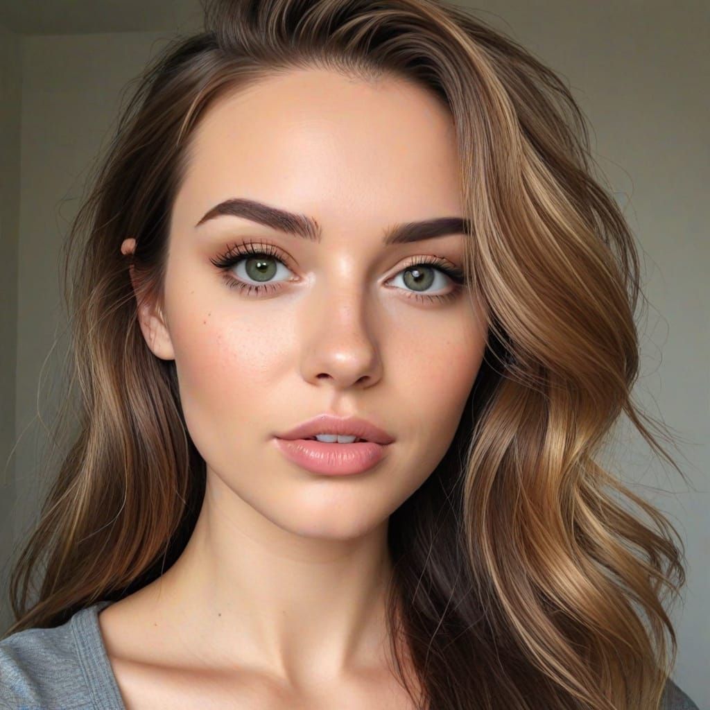 Hyperrealistic Portrait of a Tanned Latina Woman