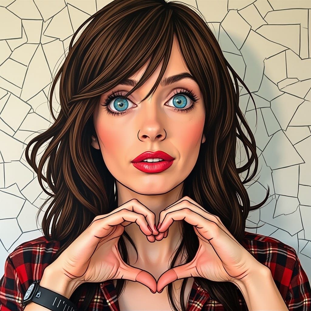 Vibrant Abstract Portrait in Mosaic Style