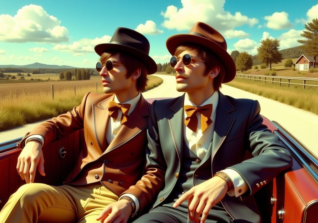 The Beatles: Sunday Drive in Art Nouveau Punk Style