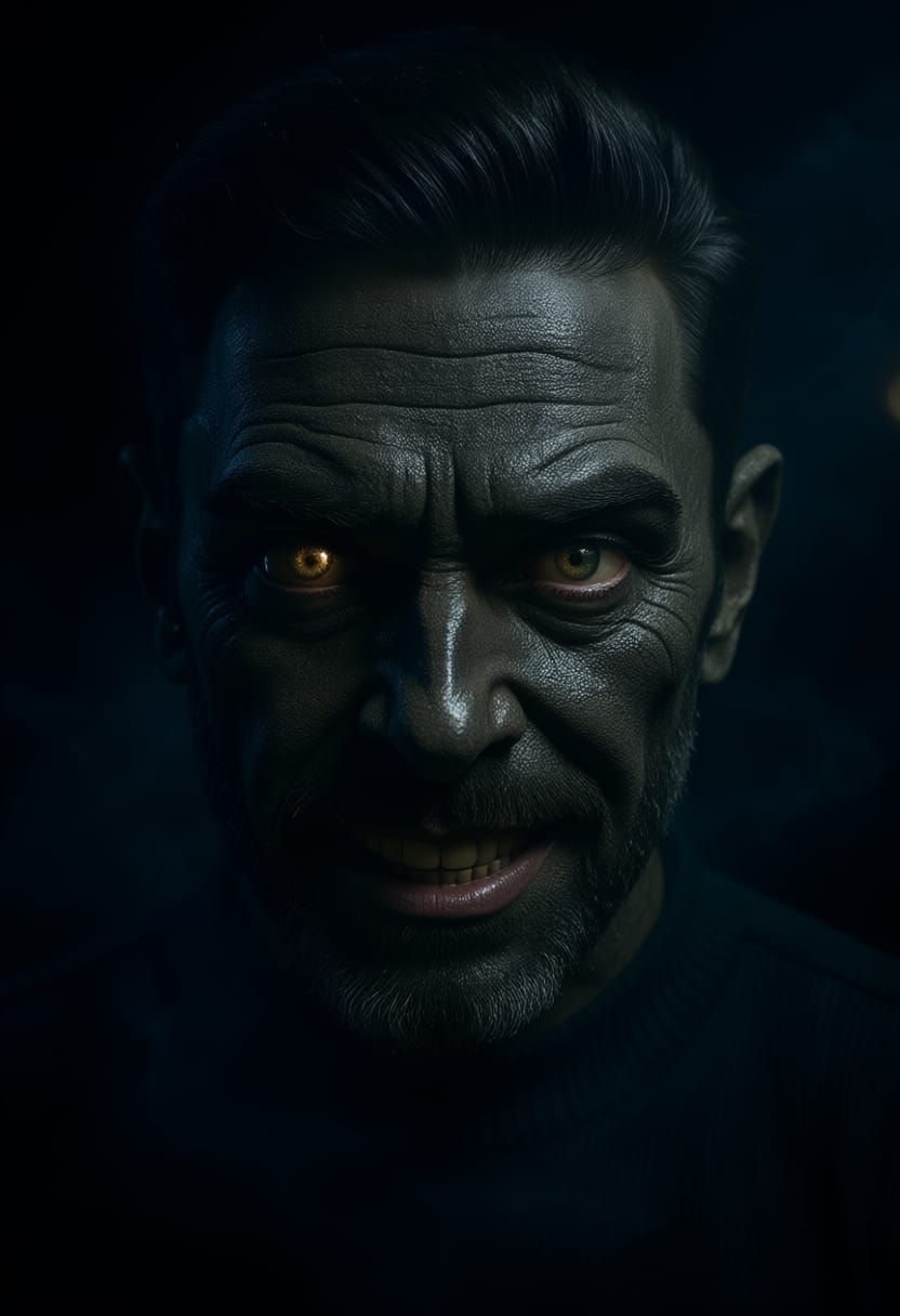 Malicious Stone Character Erupts From Dark Scene