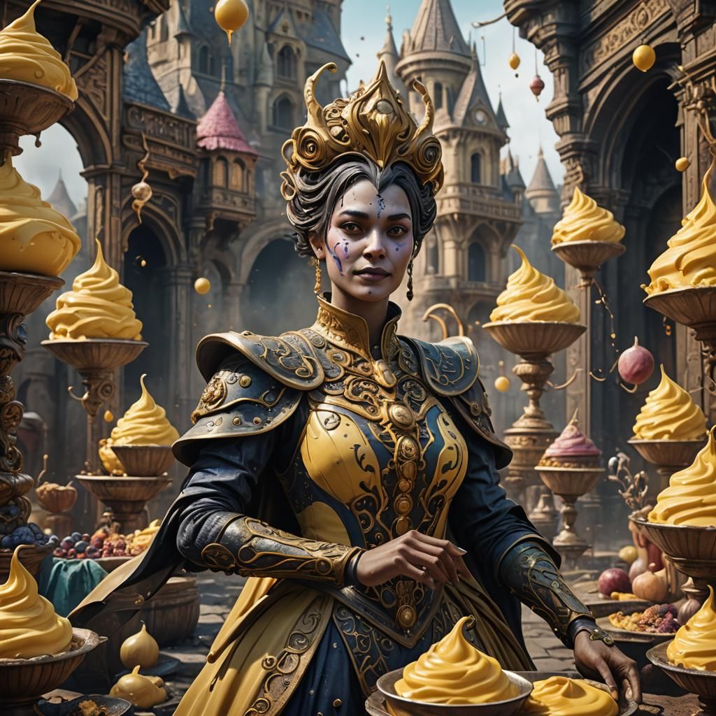 Custard Woman: Detailed Fantasy Concept Art