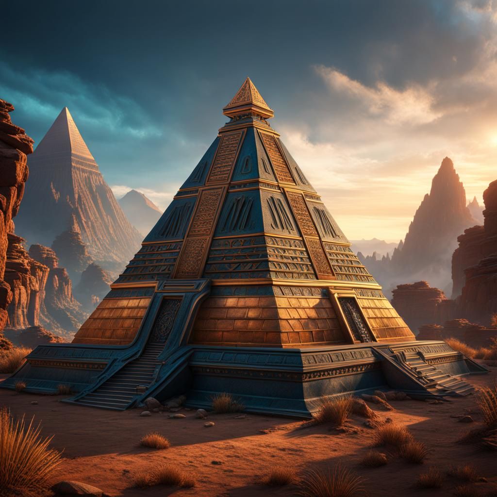 Regular 100 Sided Pyramid in Detailed Matte Painting
