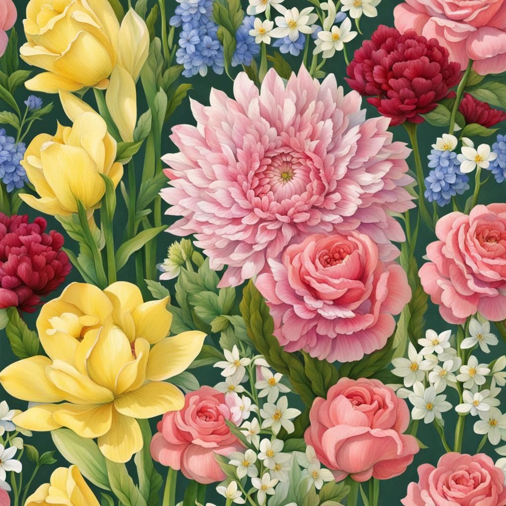 March Birth Flower Bouquet Art