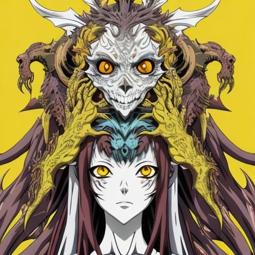 Chaotic Fractal Monster with Anime Girl Faces