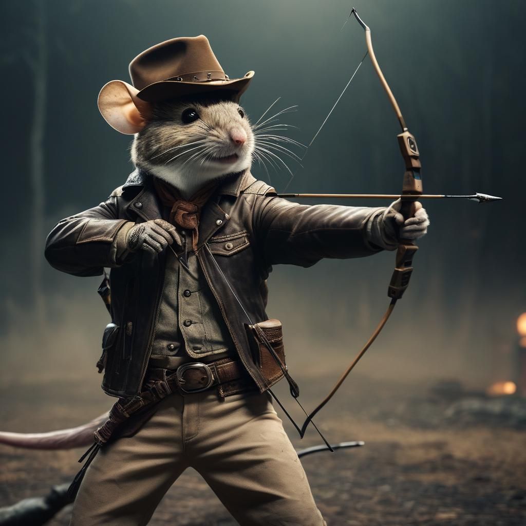 Cowboy Mouse Archer: A Cinematic Film Still