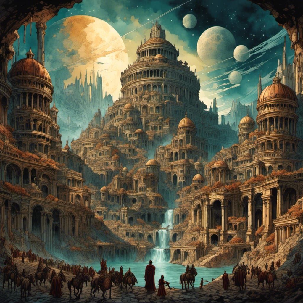 Roman Empire Peak in Comic Book Art Style