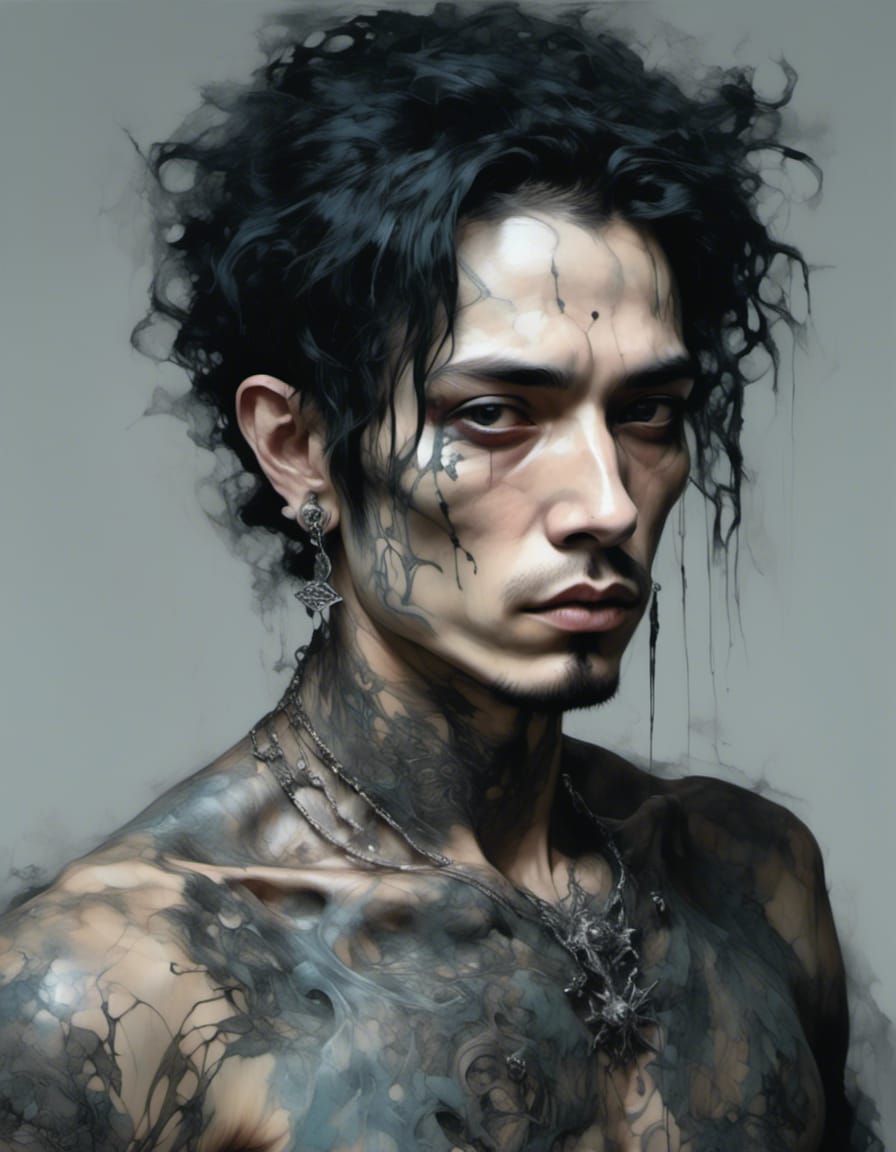 Grunge Goth Star Portrait in 8k Resolution