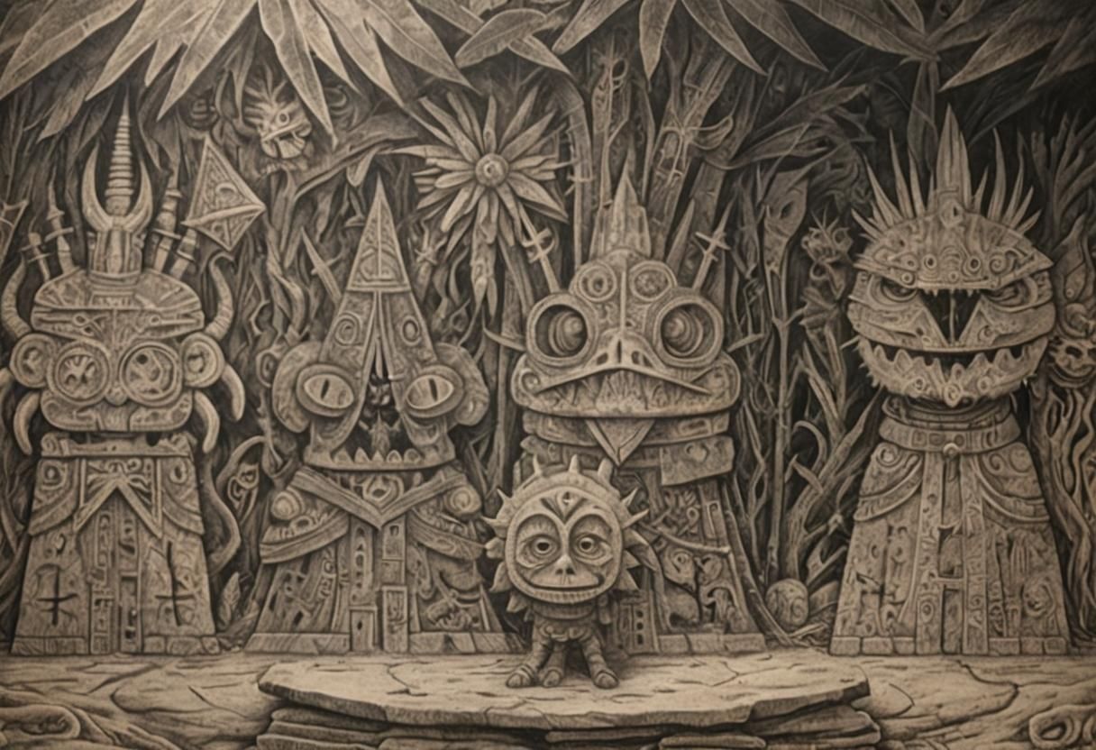 Hyperdetailed Charcoal Cave Painting