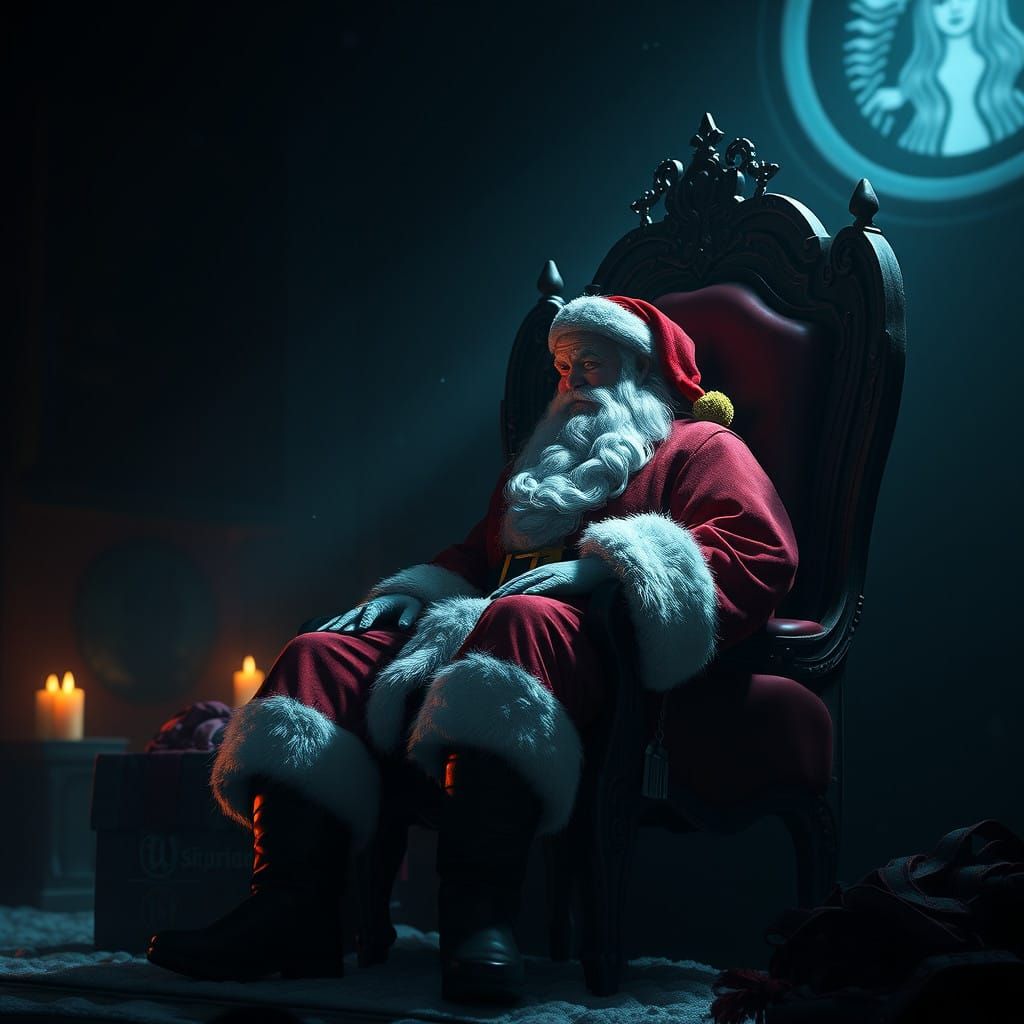 Dark Santa Concept Art in Unreal Engine 5 Style