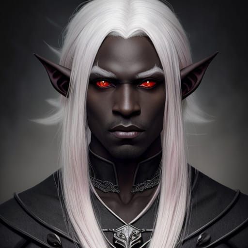 Dark Fantasy Drow Elf in a Sinister Mood