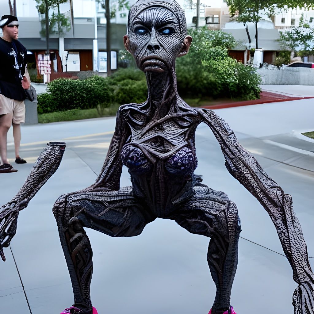 Young Woman Doing Squats: A Modern Sculpture