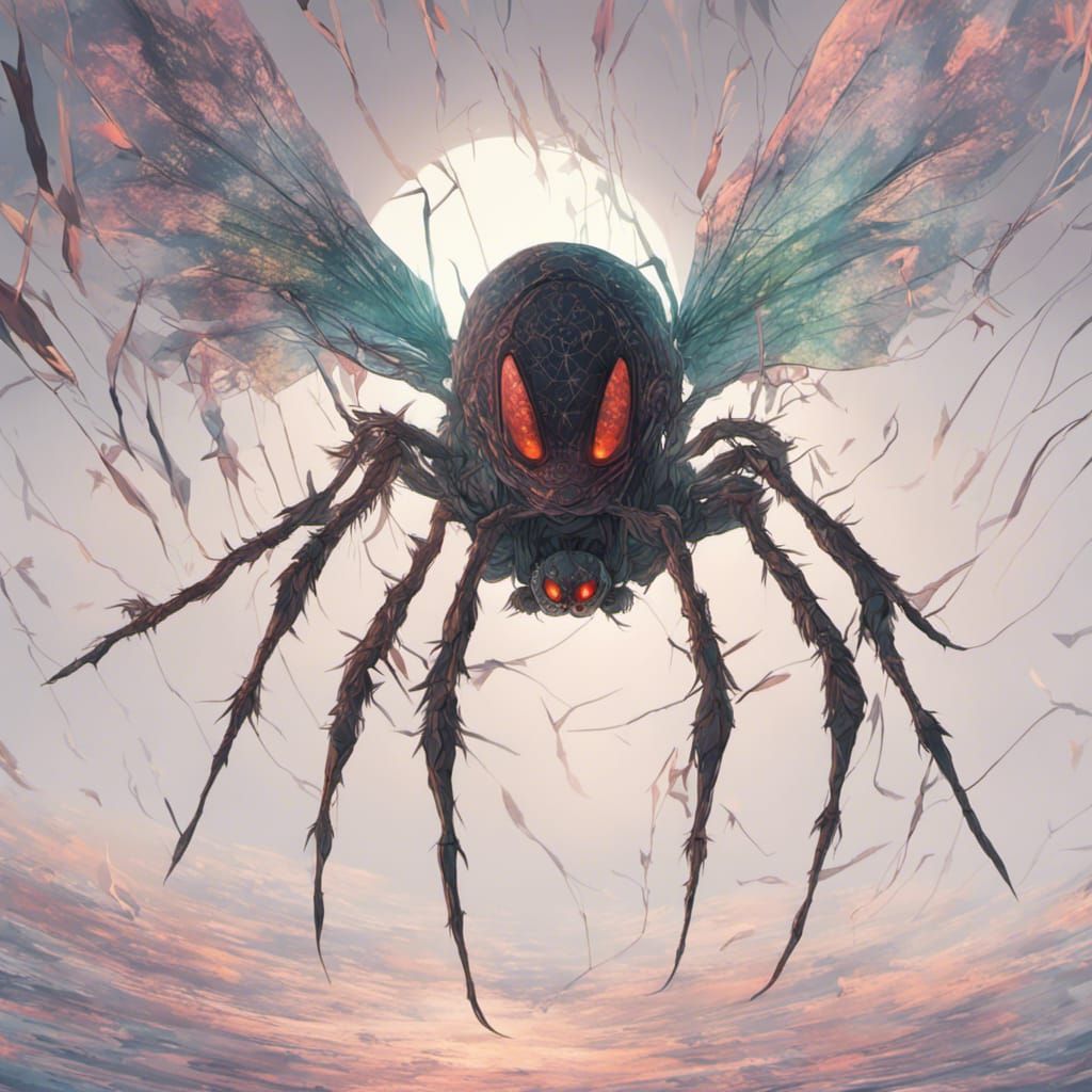 Horrifying Flying Spider: Anime Key Visual