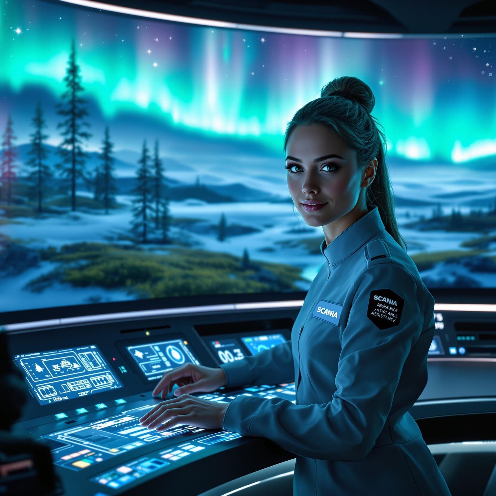 Futuristic Scania Assistance Specialist in Serene Control Ro...
