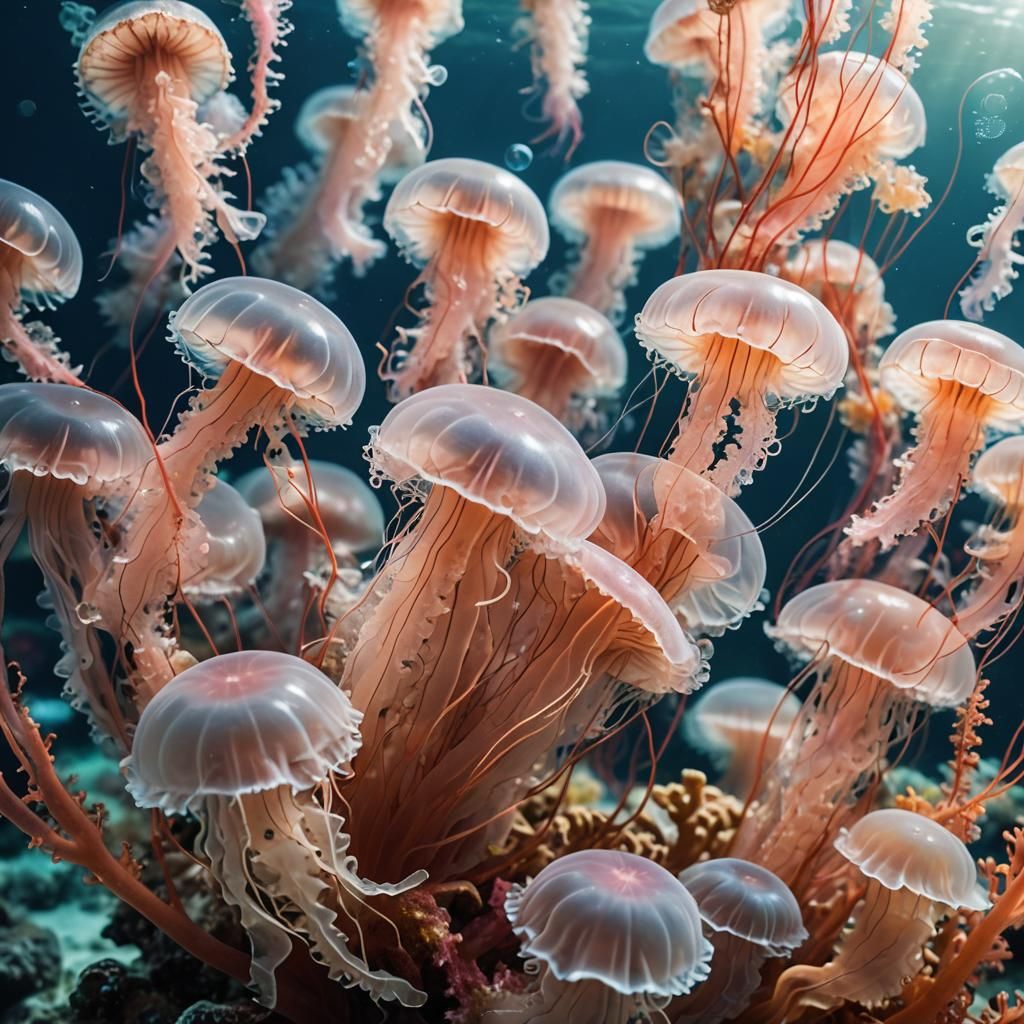 Jellyfish in Coral Reef: Underwater Macro Photography