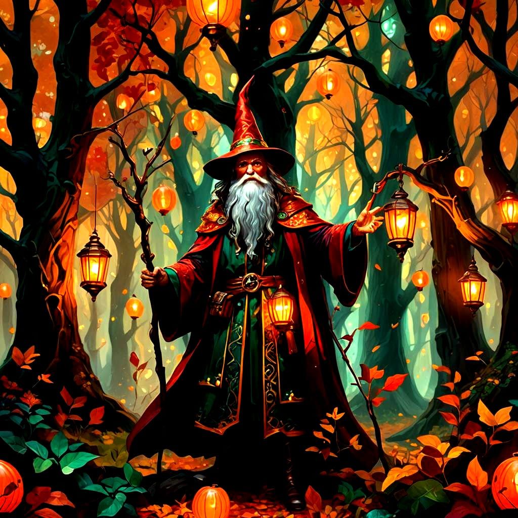 Fantastical Autumn Wizard Concept Art
