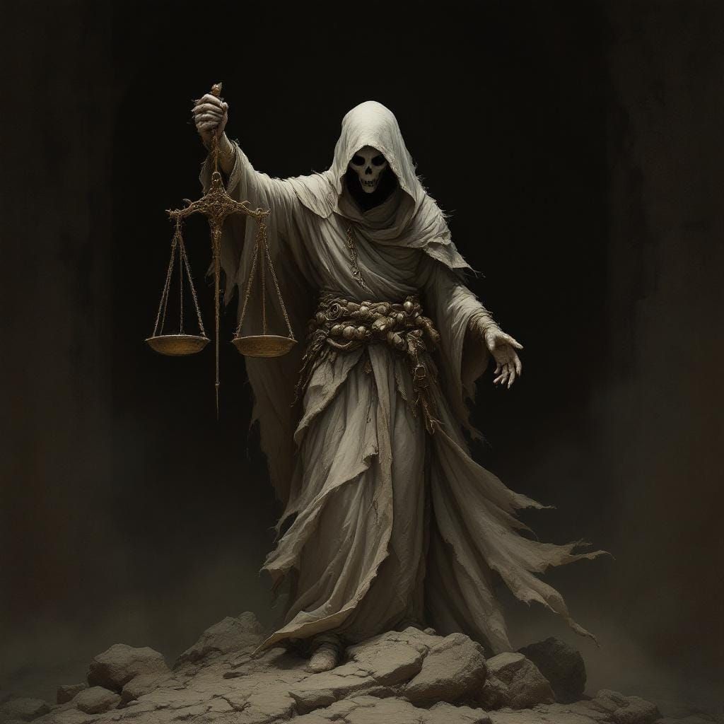 Ghostly Figure with Scales in Dark Fantasy Style