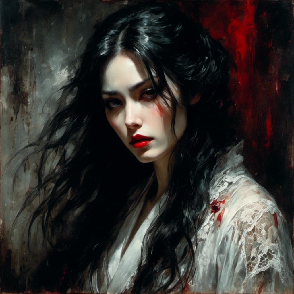 Elegant Noir Woman in Gothic Portrait Style