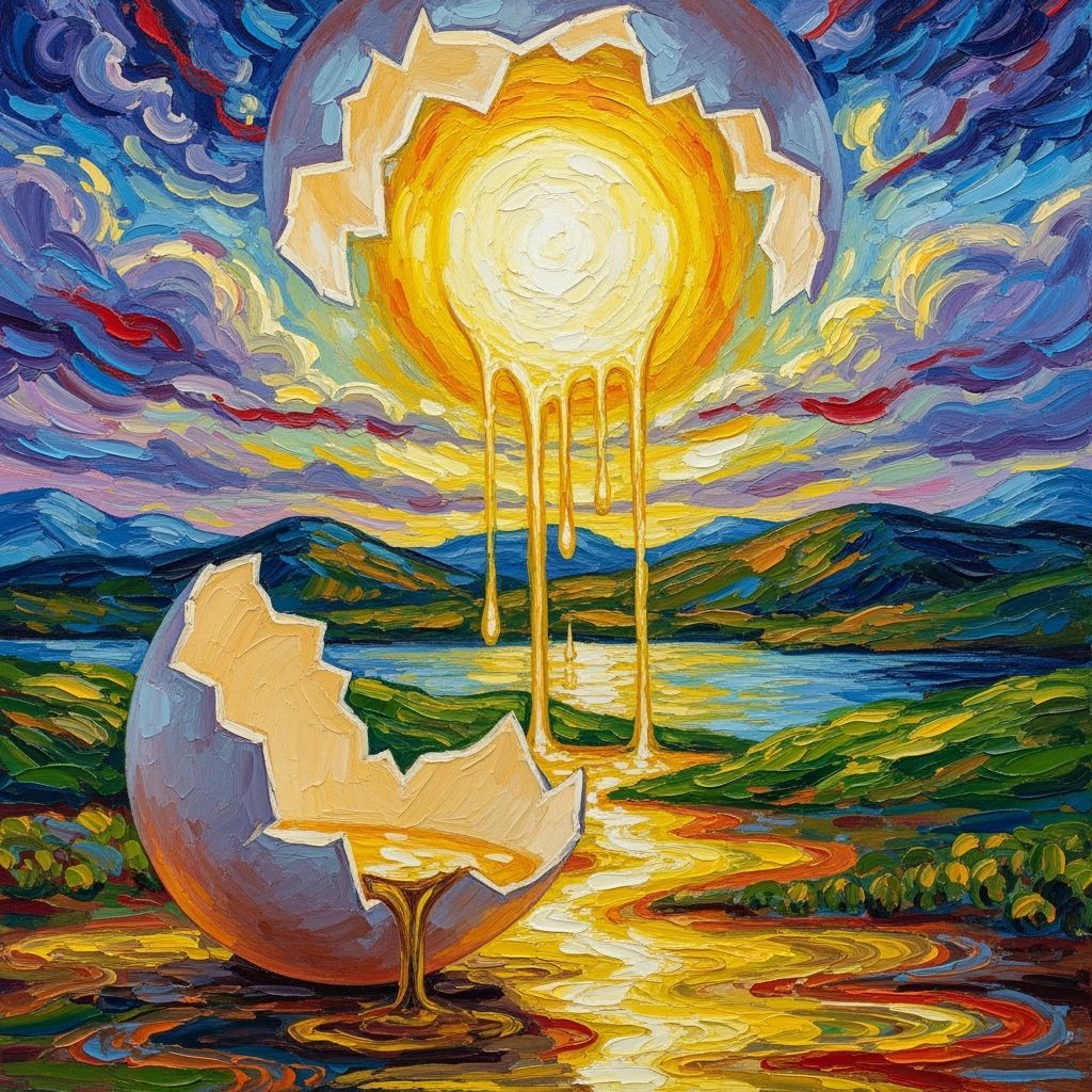 Majestic Sun Emerges: Impressionist Style Painting