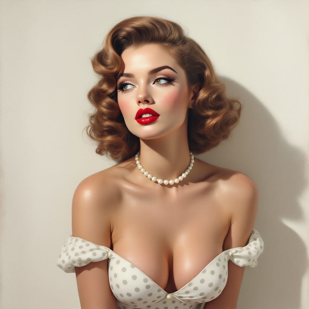 Glamorous Pinup Girl in Retro Style