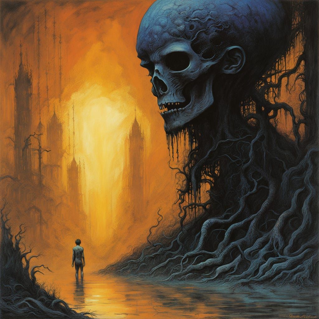 Un géant au corps massif et musculeux. Son crâne est allongé...