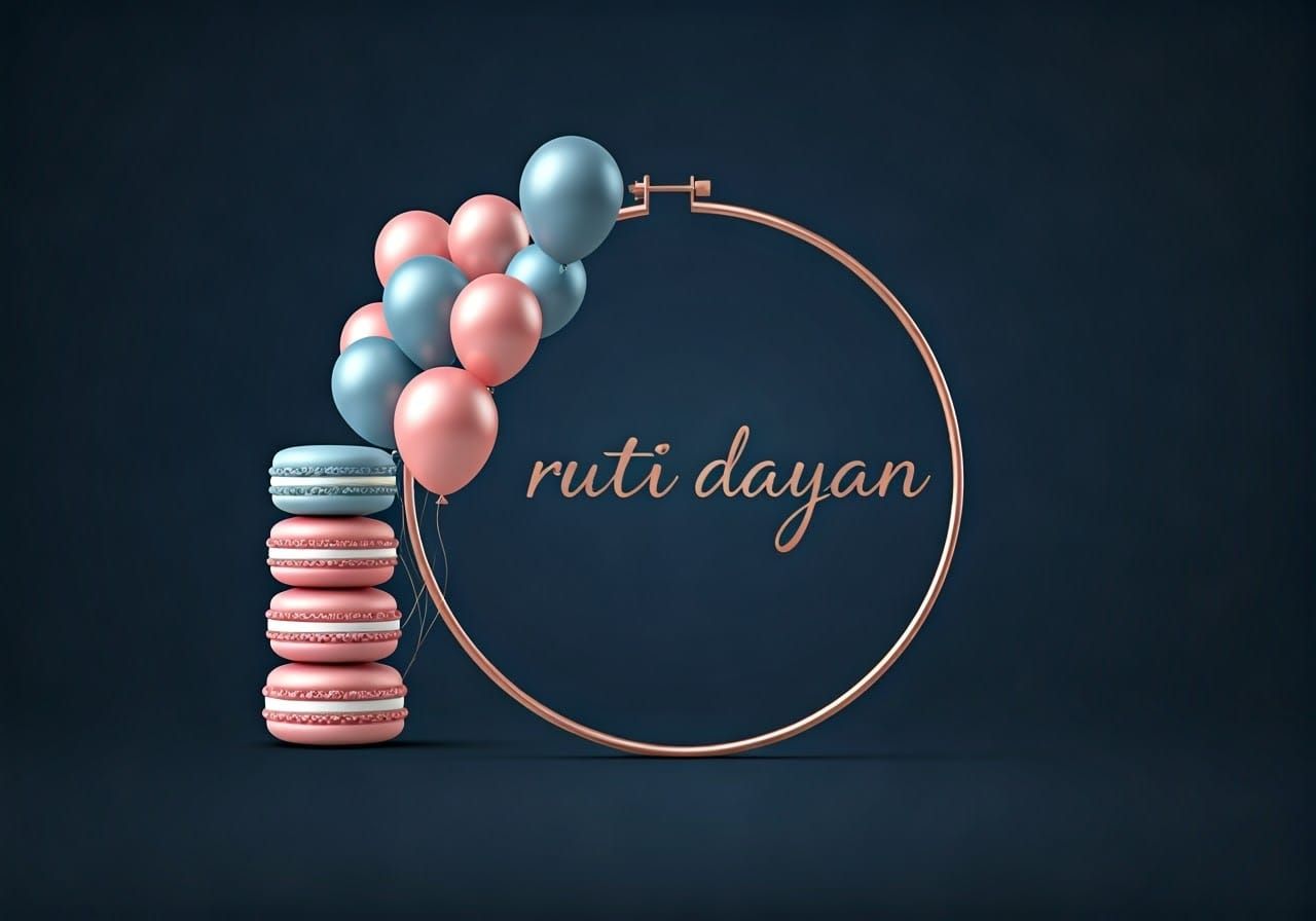 Sophisticated Business Card with Elegant Balloons and Macaro...