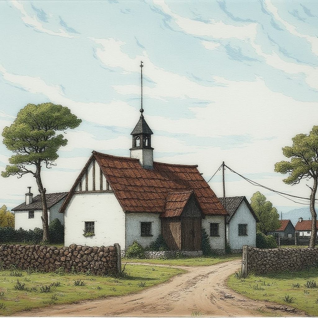 Surreal Coastal Geocaching Scene by a Small Old Fishing Vill...