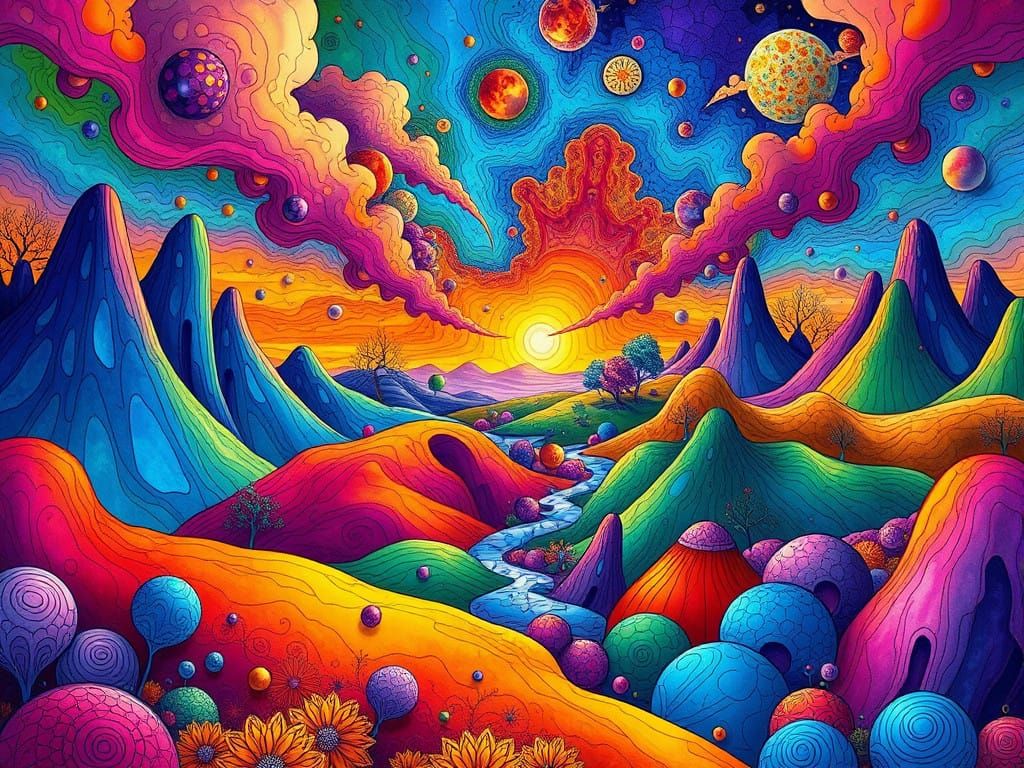 Surreal Fractal Landscape Art