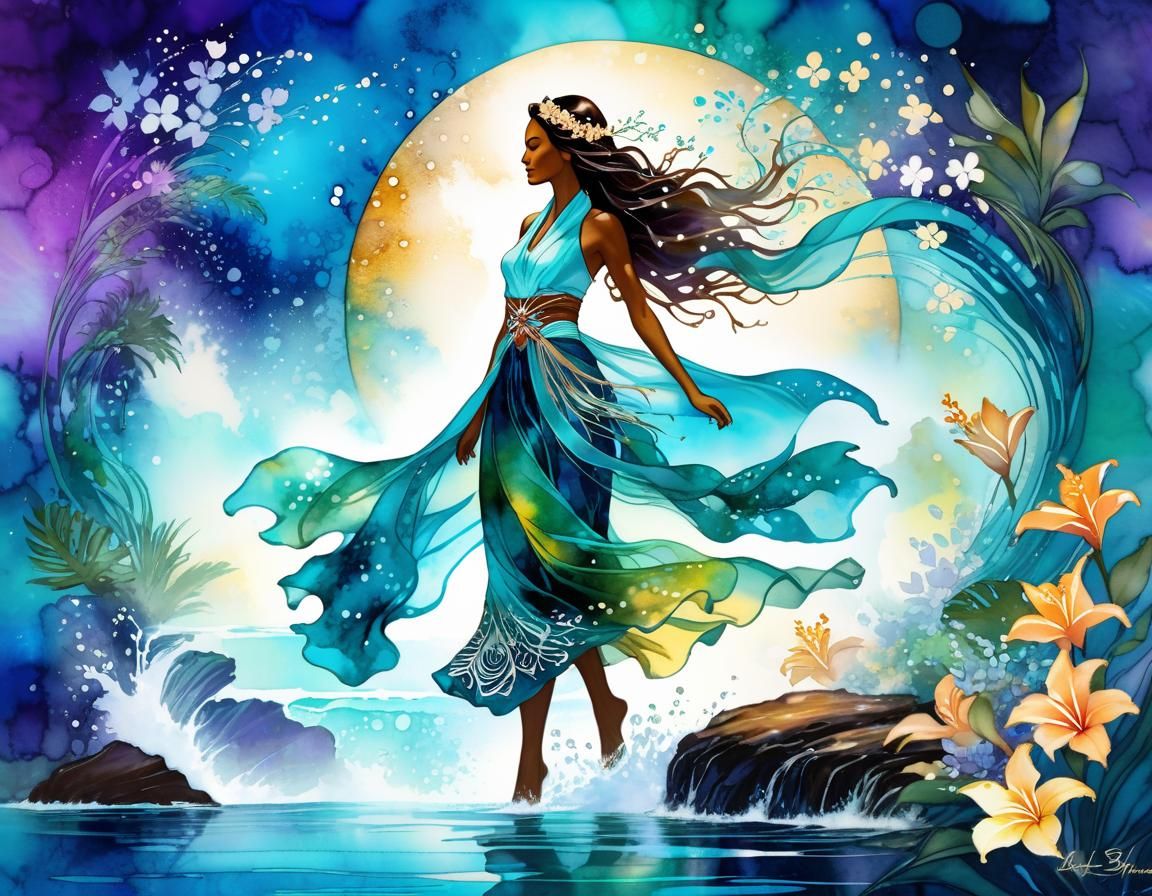 Spirit Rider with Translucent Scarf in Fantasy Style