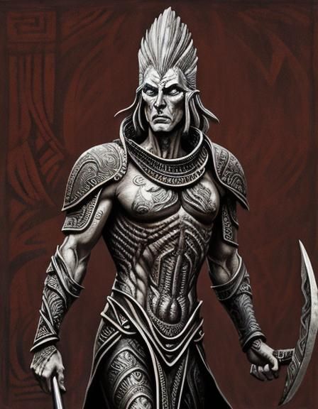 Retiarius Gladiator in Sgraffito Templesmith Style