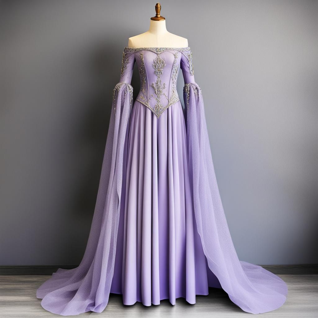 Princess-Style Medieval Fantasy Dress on Mannequin