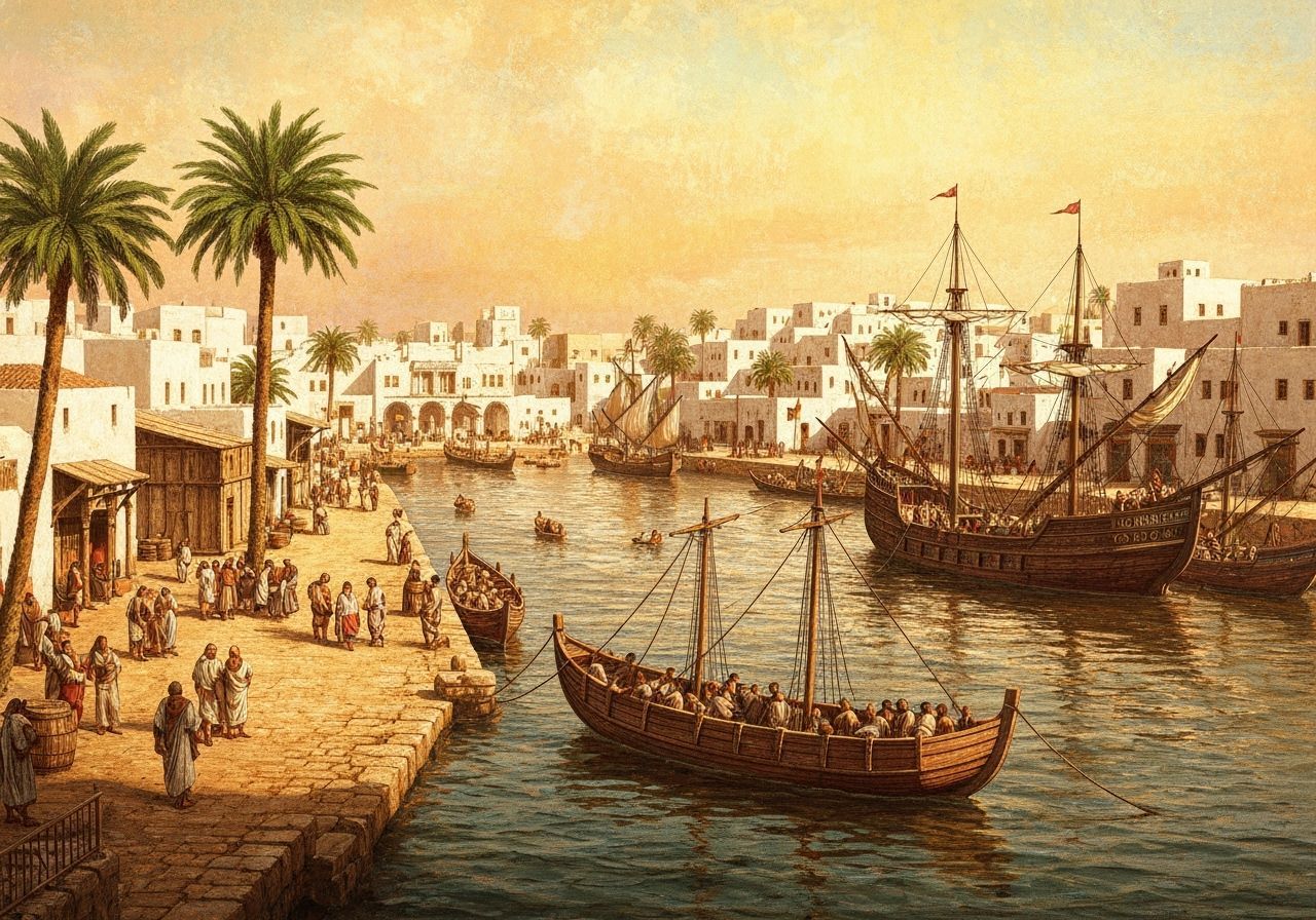 Bustling Phoenician Harbor in Ancient Times