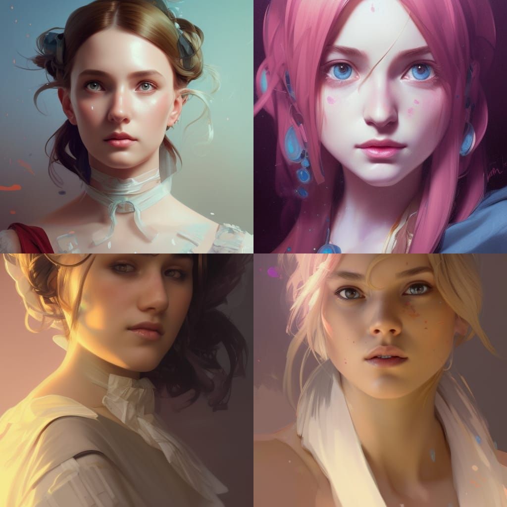 Pretty Maid Portrait in Hyperdetailed Digital Art