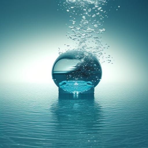 Underwater God Light Reveals Water Drop in Octane Render