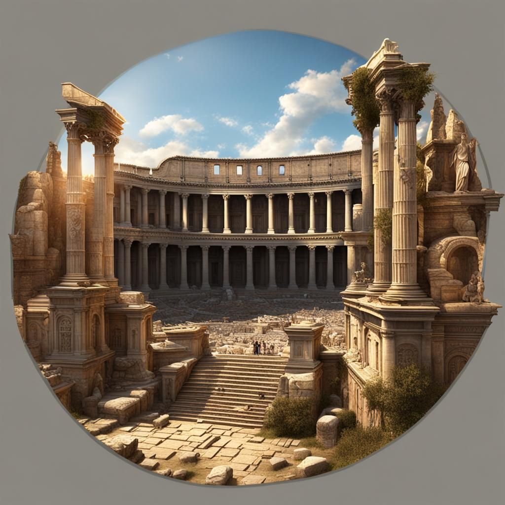 Detailed Matte Painting of Ancient Rome