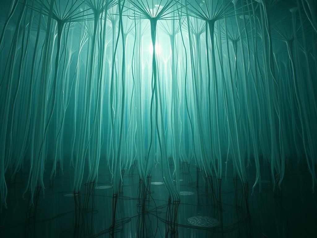 Surreal Abstract: Glass and Neon in a Dreamscape