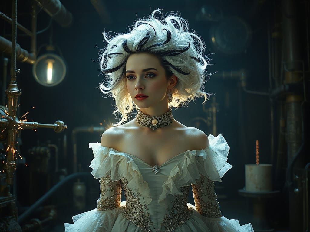 Victorian Model in Frankenstein's Lab, Cosmic Hair